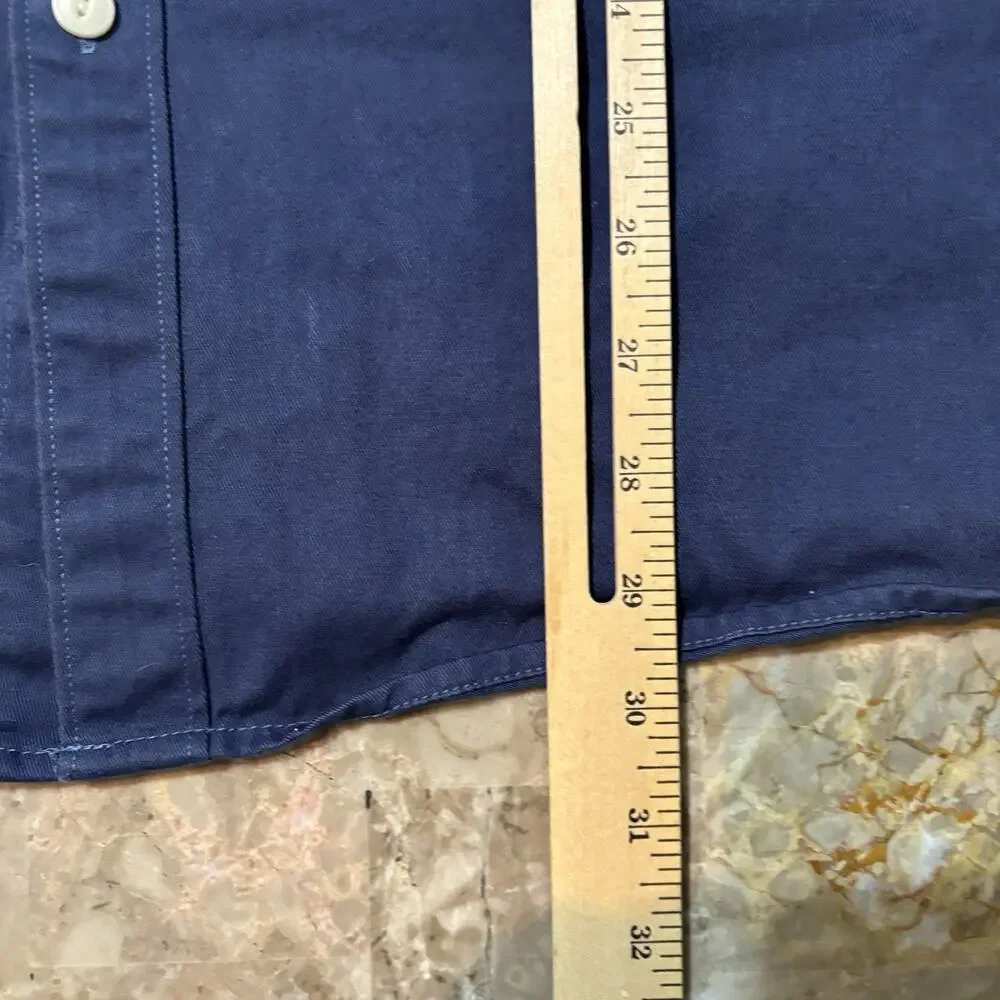 J Crew Shirt Mens XL Classic Blue Long Sleeve Button Oxford Cat Eye Buttons
